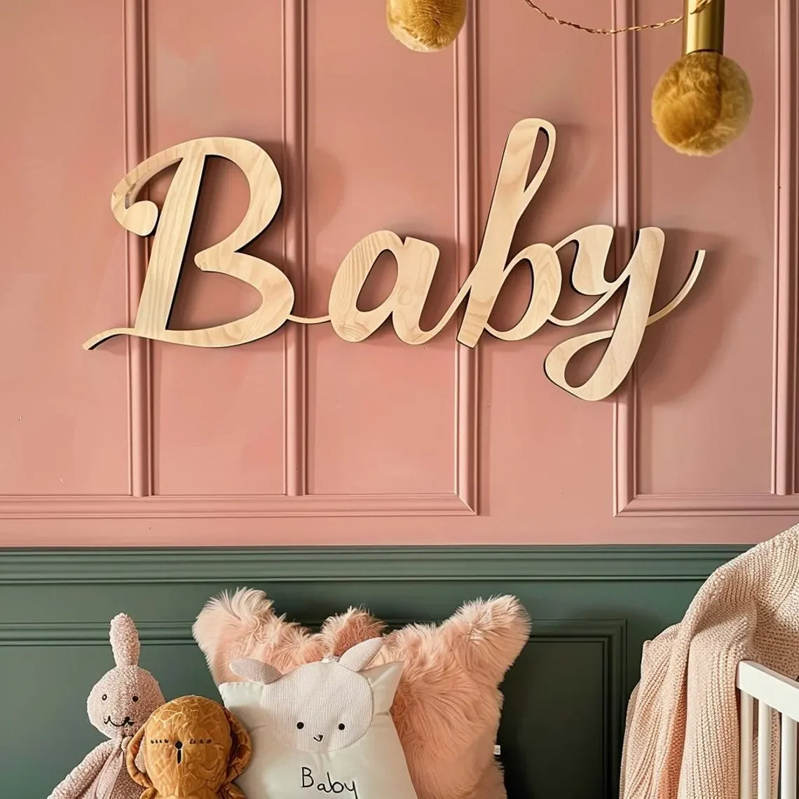 Customized Name Sign Nursery Wooden Baby Name Sign Personalized Baby Home Room Birthday Wedding Nursery Wall Decor
