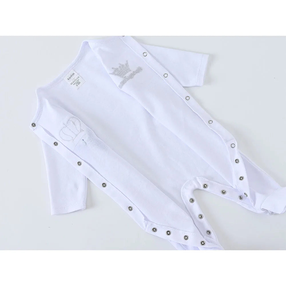4PCS/lot White Baby Clothes Set Boys Roupa De Bebes Baby Girls Clothing Plain Baby Clothing Sets Rompers Newborn Cotton 0-9M