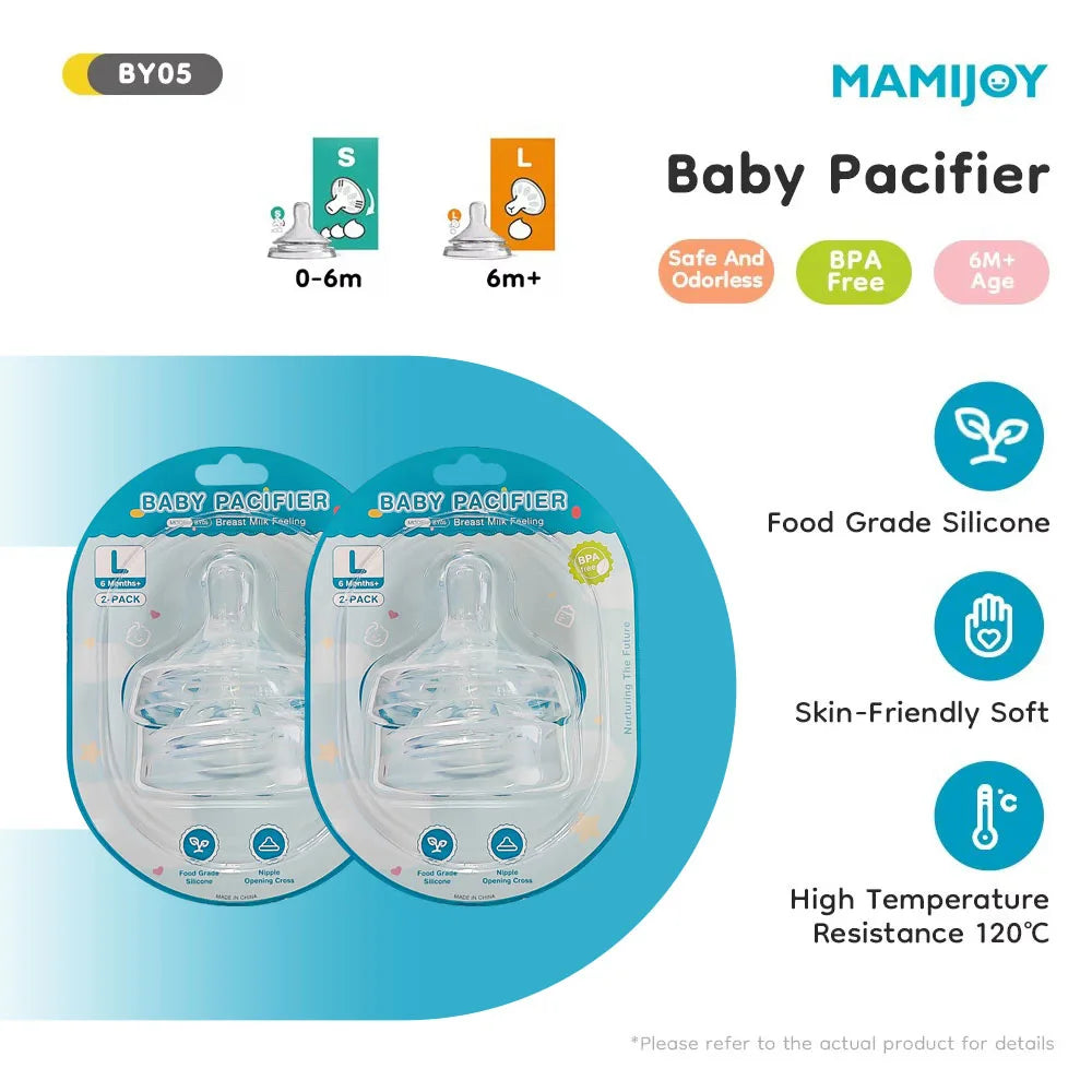 MAMIJOY Baby Pacifier 4PCS PP Round Head Cross Hole Food Grade Silicone For 0-6 Month Newborn Pacifier Baby Nipple BPAFREE BY05