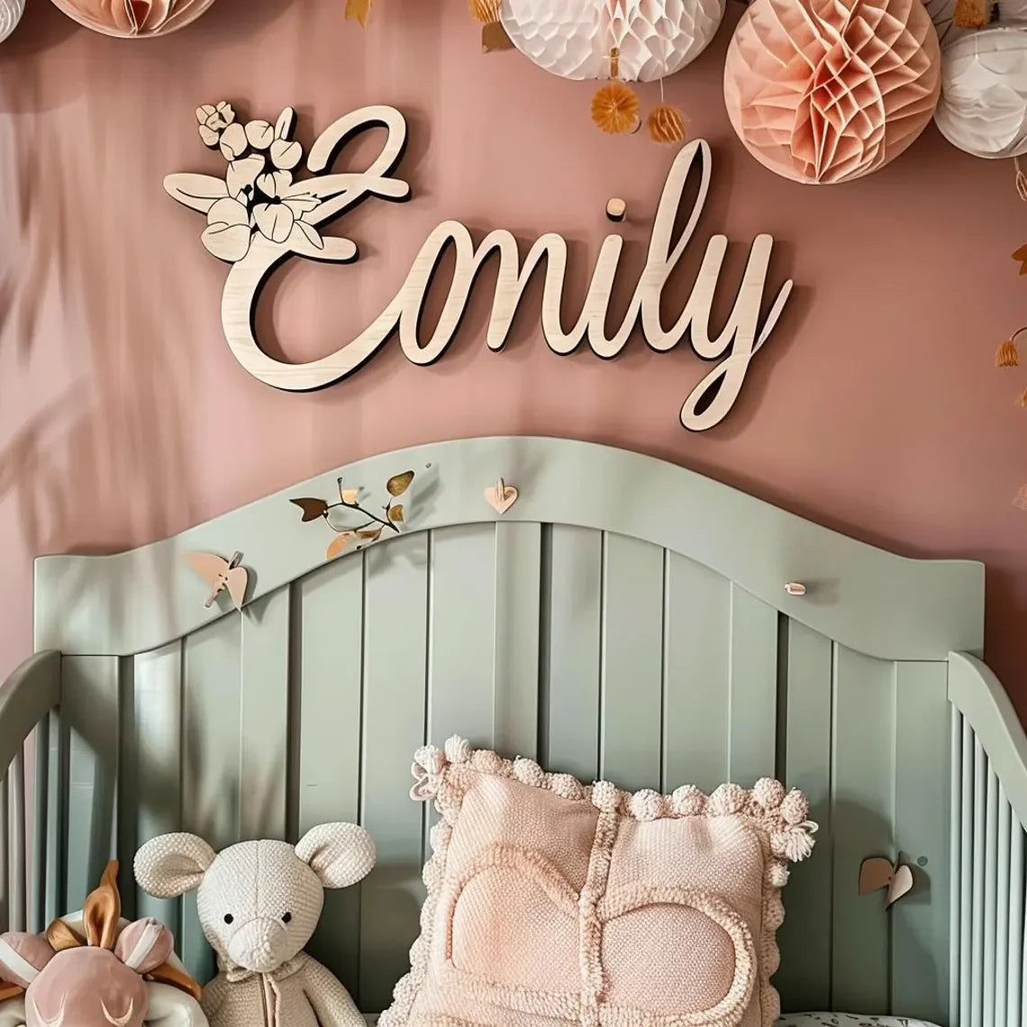Customized Name Sign Nursery Wooden Baby Name Sign Personalized Baby Home Room Birthday Wedding Nursery Wall Decor