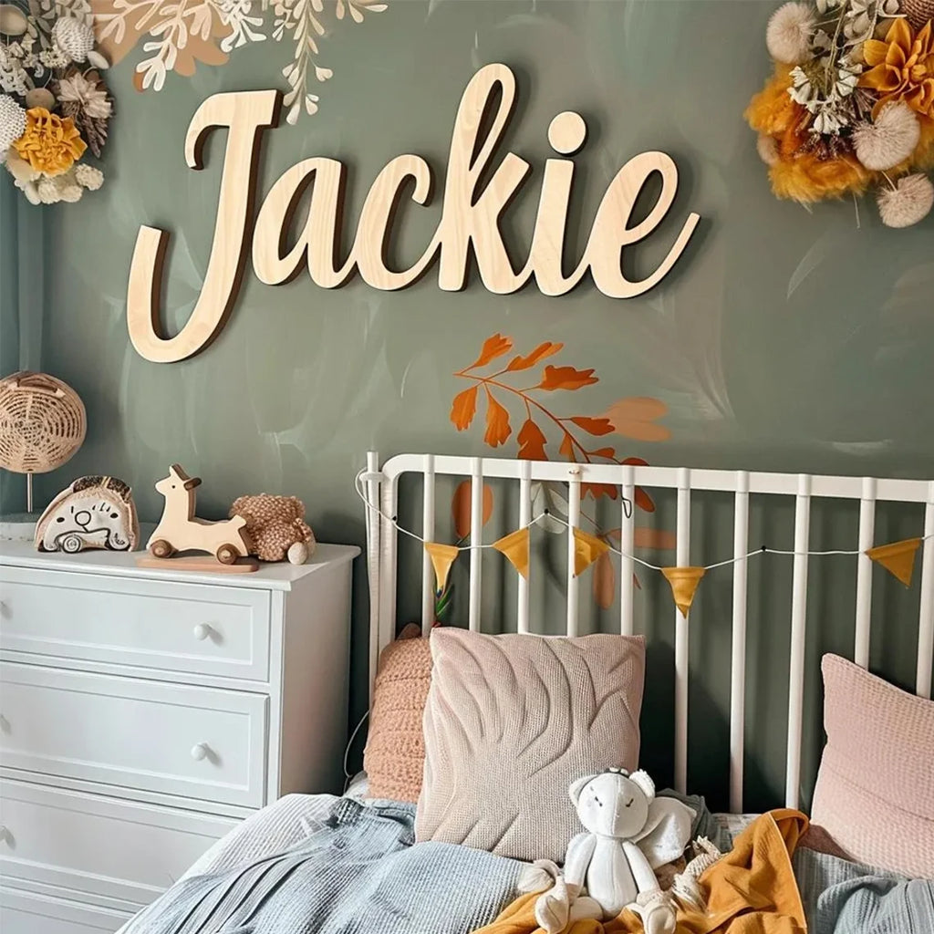Customized Name Sign Nursery Wooden Baby Name Sign Personalized Baby Home Room Birthday Wedding Nursery Wall Decor