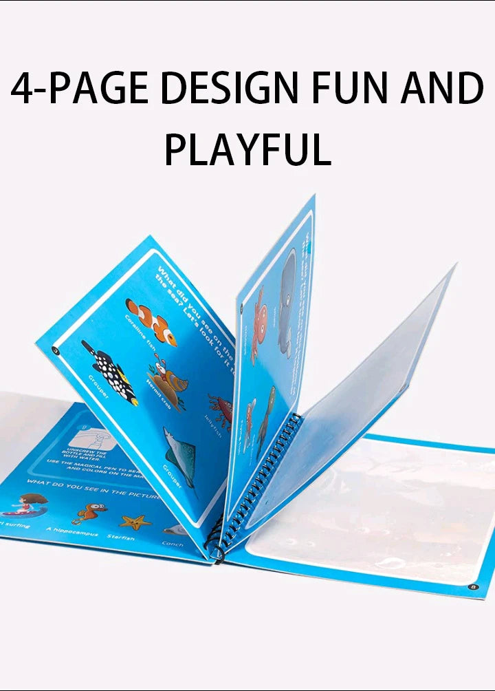 Montessori Toys Reusable Coloring Book Magic Water Painting Book Magic Book Children's Sensory Learning Early Education Toys
