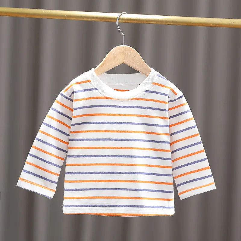 0-4 years old autumn new fashion cute car baby suit boys and girls long-sleeved striped three-piece children's sports suit