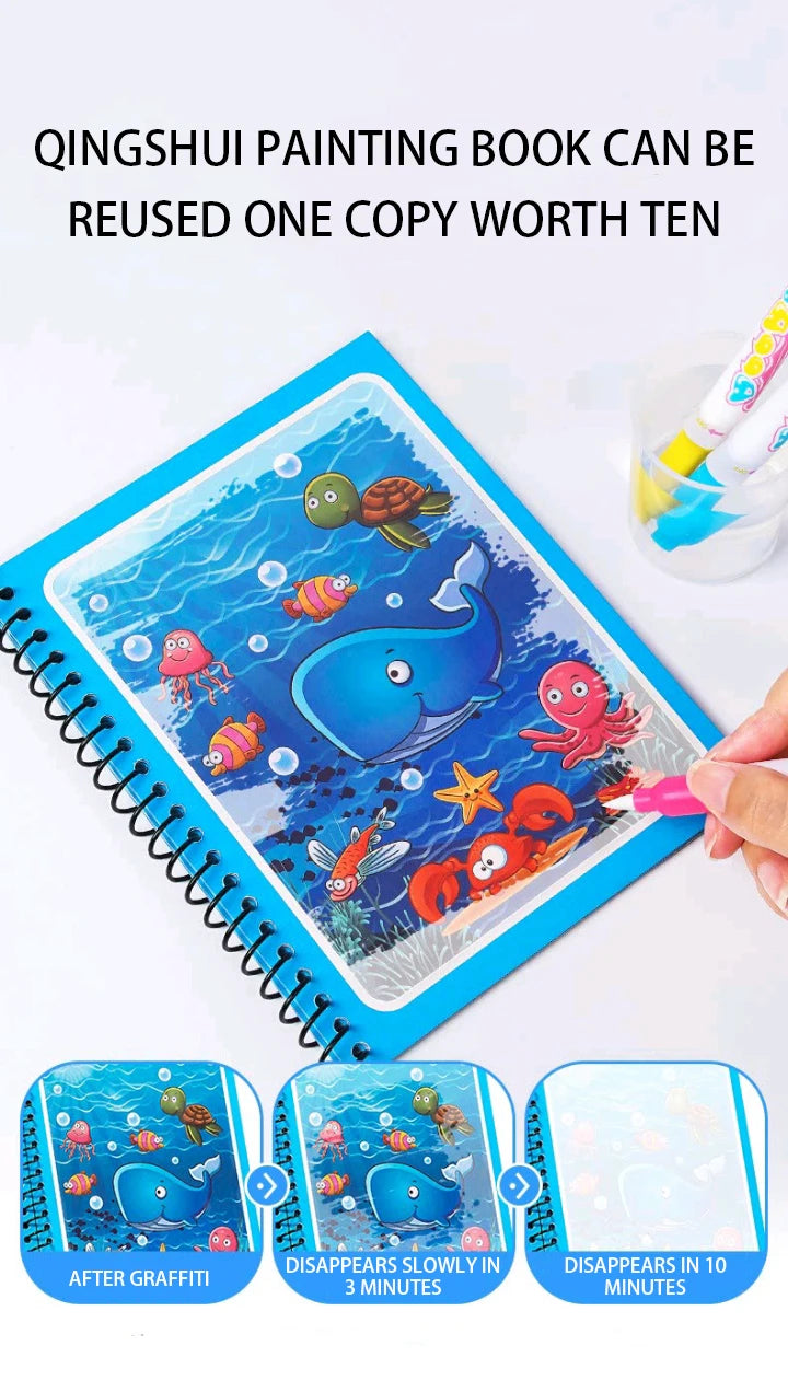 Montessori Toys Reusable Coloring Book Magic Water Painting Book Magic Book Children's Sensory Learning Early Education Toys