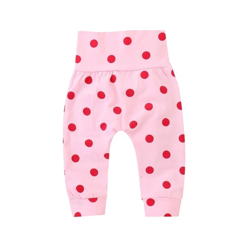 Spring Fall Cotton Newborn Baby Girl Clothes 0-3 Months Polka Dot Unisex Infant Clothes Set Boy 3-piece Clothing With Hat