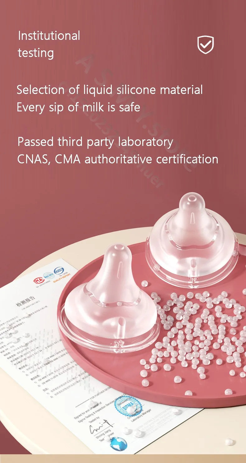 Baby nipples /for pigeon 2nd / 3rd generation bottles, silicone natural taste, wide diameter 5CM universal nipple/