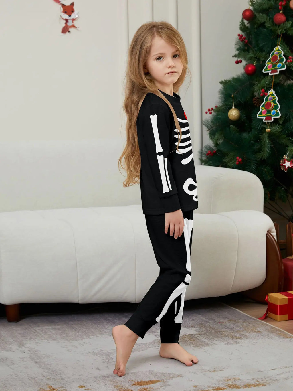 Halloween parent-child home costume European and American skull bone adult children and baby horror prank costume pajama set
