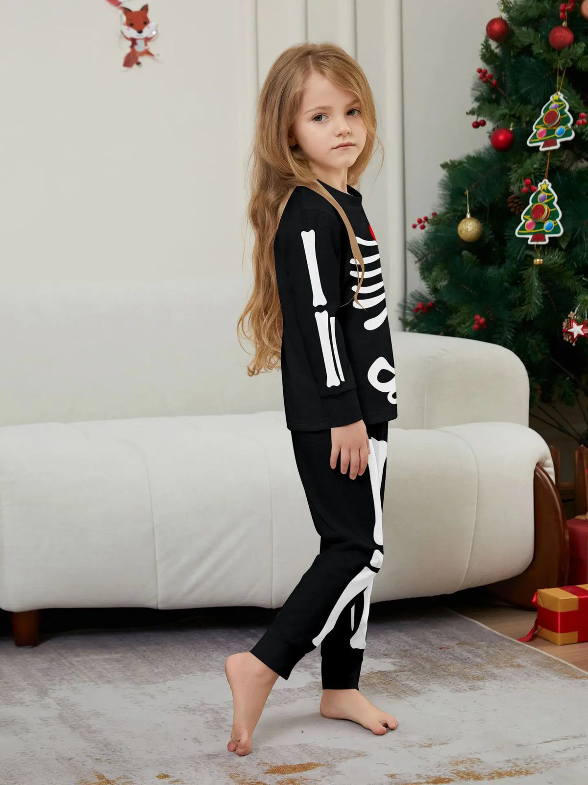 Halloween parent-child home costume European and American skull bone adult children and baby horror prank costume pajama set