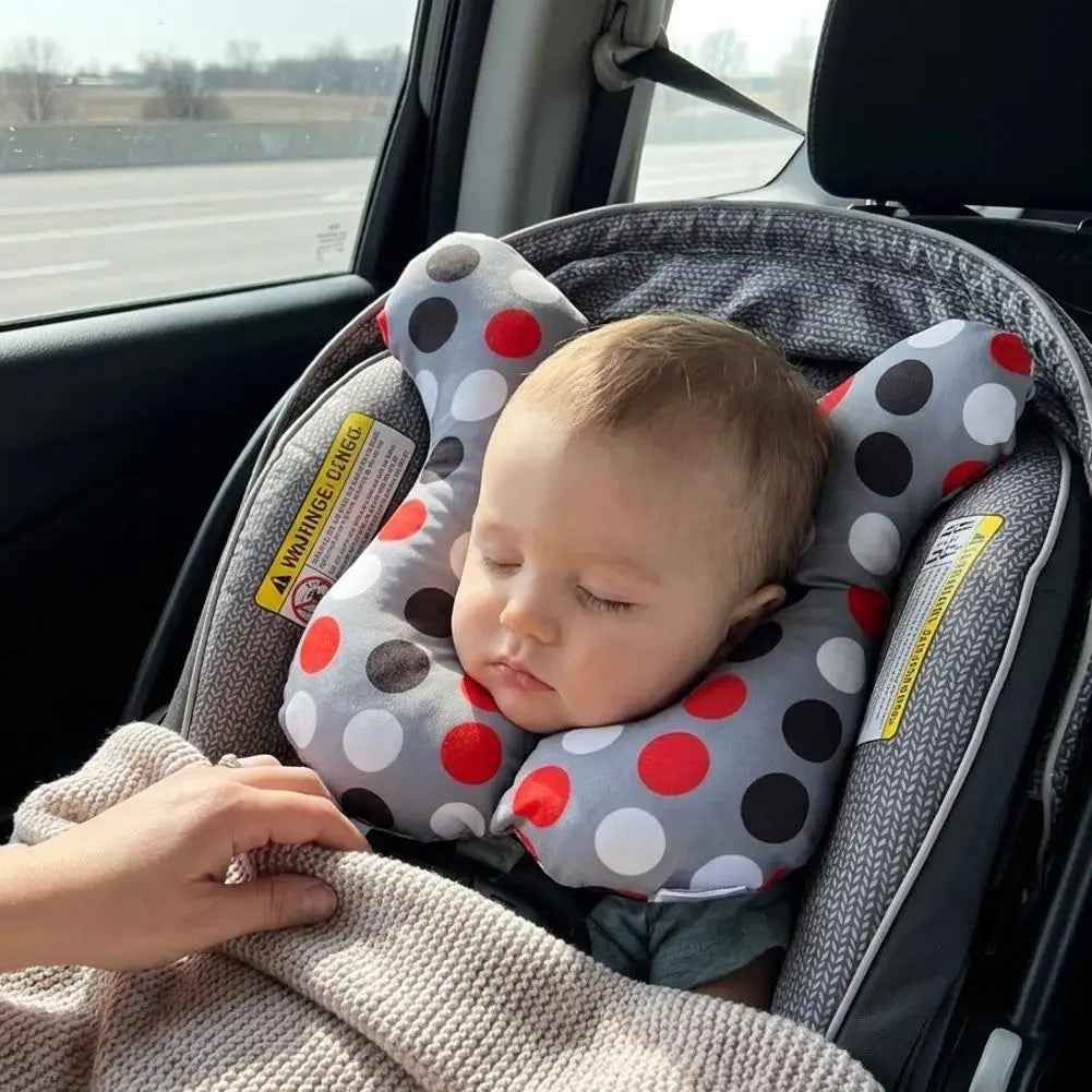 Baby U-shaped Neck Support Pillow Soft Cotton Travel Headrest for Car Seat Stroller Airplane Toddler Cushion for 0-3 Years Old