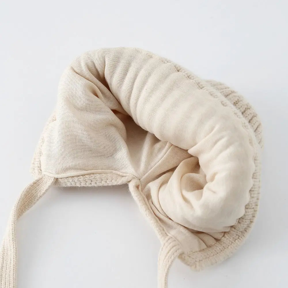 Cute Winter Baby Crochet Hat Cold-Resistant 5-24 Months Toddler's Plush Knitted Hat Breathable Windproof Kids Ear Protection Hat