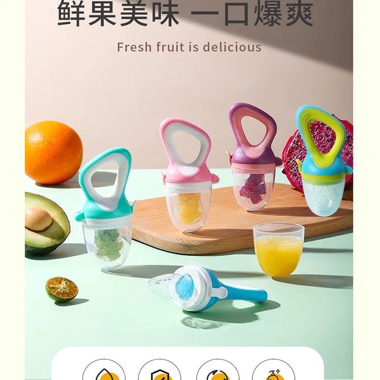 1PCS Silicone Baby Fruit Feeder with Cover Baby Nipple Fresh Food Vegetable Supplement Soother Nibbler Feeding Teething Pacifier