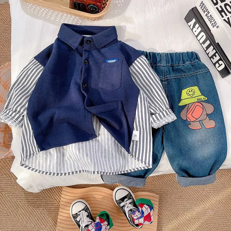 0-6 Yrs Boys Autumn Clothing Set 2026 New Baby Casual Fashion Handsome Children's Boy Spring Autumn 2pcs Outfit Clothes