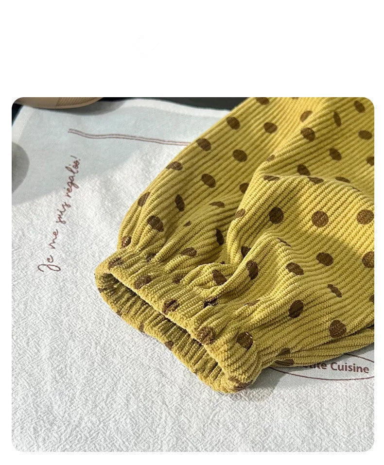 1 to 6 Years Spring Printed Casual Sweatpants Kids Girls Boys Corduroy Pants Loose Design Soft Children Trousers