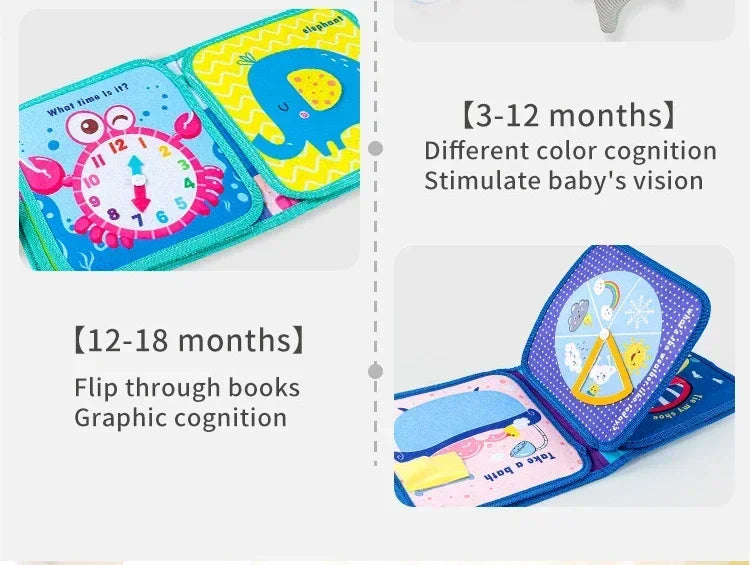 Montessori Busy Book for Toddlers, Activity Books for Airplane Car, Sensory Travel Toys, Preschool Learning Toys For Boy & Girl