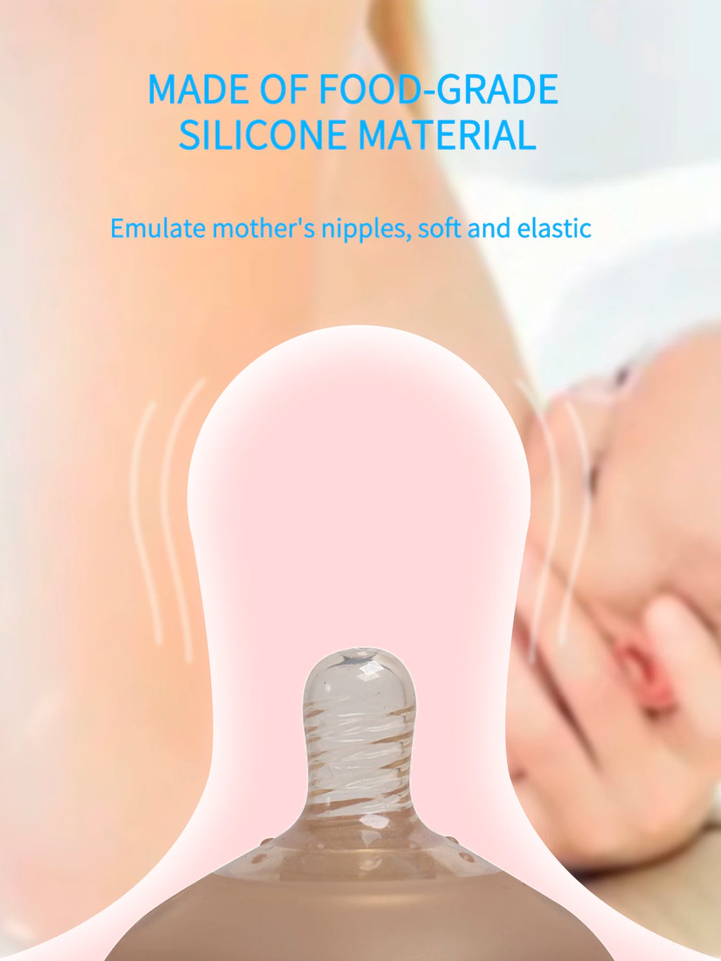 1Pc Silicone Baby Bottle 150ml/240ml Soft Durable against drops Big Mouth Pacifier Head Silicone with Handle and Gravity Ball