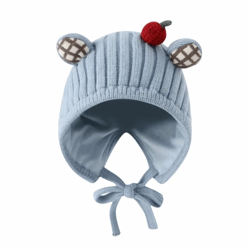 Cute Winter Baby Crochet Hat Cold-Resistant 5-24 Months Toddler's Plush Knitted Hat Breathable Windproof Kids Ear Protection Hat