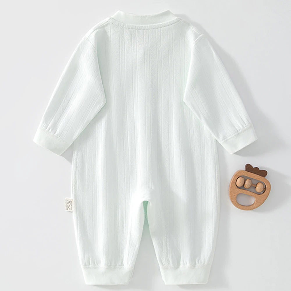 Baby Girl Clothes 100% Combed Cotton Spring Autumn Baby Boy Romper Solid Color Unisex Infant Jumpsuit Daily Wear