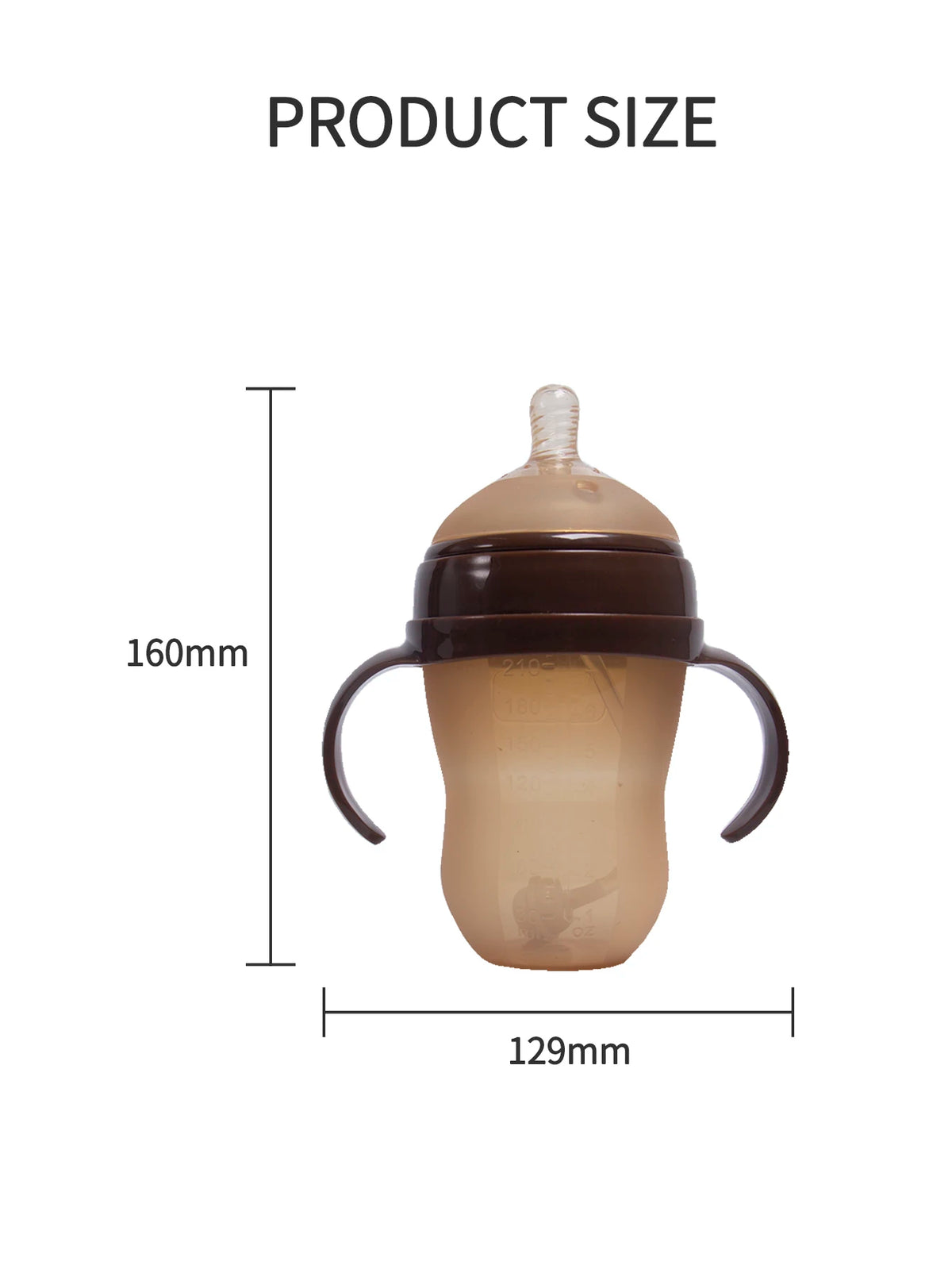 1Pc Silicone Baby Bottle 150ml/240ml Soft Durable against drops Big Mouth Pacifier Head Silicone with Handle and Gravity Ball