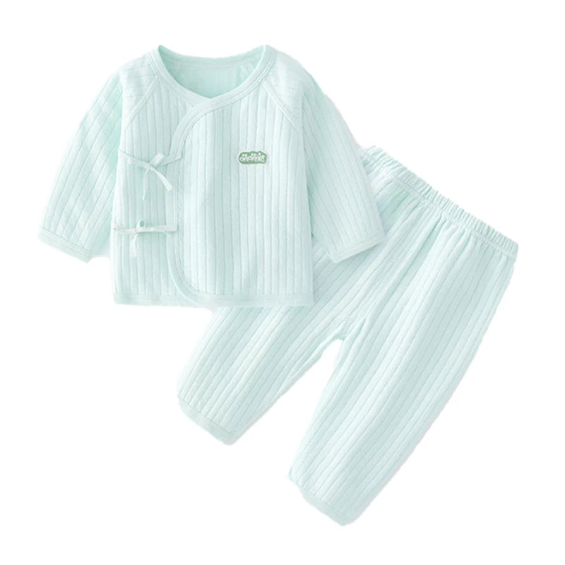 Baby Strap Clothes Multicolour Baby Long Sleeve Split Set 0-6 Months Newborn Boneless Pure Cotton Clothing