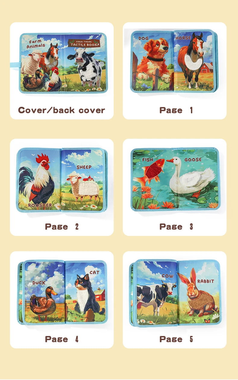 Children's Enlightenment and Early Education Cognitive Picture Books Simulated Animals Unstoppable 3D Books Touch Books Farm
