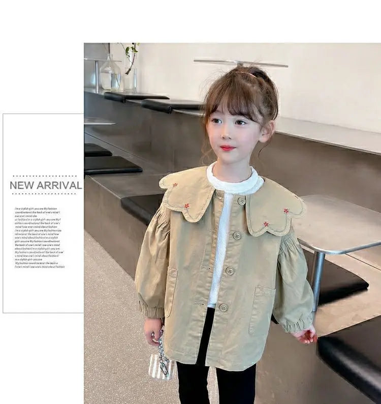 2-12 Years Girls' Coat Spring and Autumn New Style Korean Edition Children's Jacket Casual Windbreaker