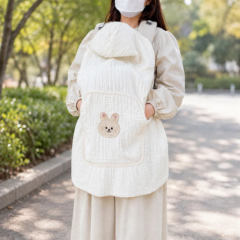 Baby Carrier Cover Muslin Hooded Mosquito Protection Blanket for Hip Seat Stroller Lightweight Breathable Infant Cape 80*100cm