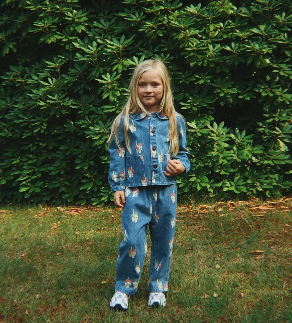 26 KS Toddler Girls Denim Overalls Boys Lemon Jacket Jeans Girl Cat Vest Dress Children Clothes Set Kids Fashion Outerwear Pants