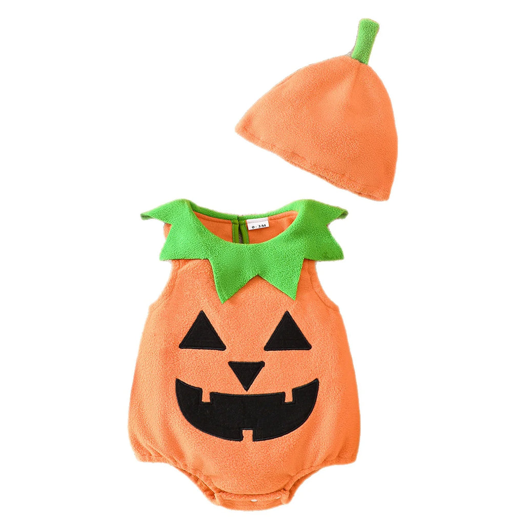 Halloween Baby Romper Cute Pumpkin Embroidery Infant Onesie Crawler Outfit Daily Theme Party Costume