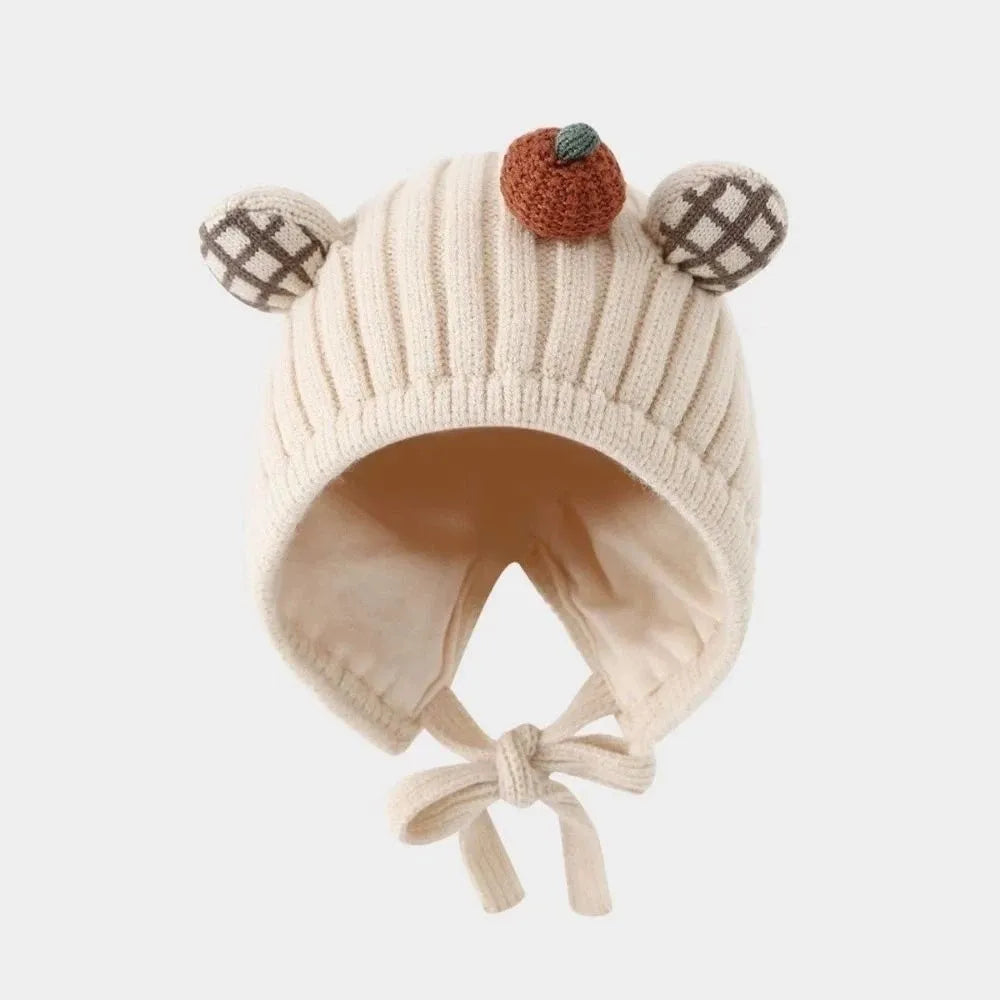 Cute Winter Baby Crochet Hat Cold-Resistant 5-24 Months Toddler's Plush Knitted Hat Breathable Windproof Kids Ear Protection Hat
