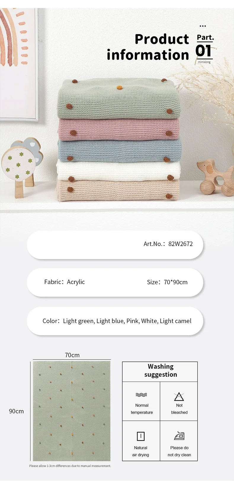 Baby Blanket Knit Stroller Swaddling 90*70CM Sleeping Sack Fashion Colored Dot Newborn Girls Bedding Quilt Boys Plaid Super Soft
