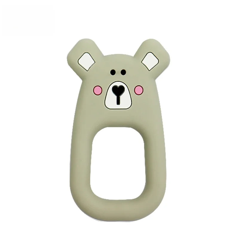 Baby Teether 0 To 6 Months BPA Free Silicone Chewing Teething Toy Pacifier Chain Making Cartoon Animal Pattern Silicone Baby Toy
