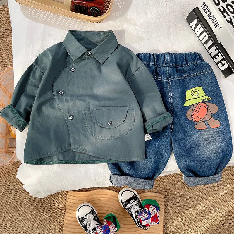 0-6 Yrs Boys Autumn Clothing Set 2026 New Baby Casual Fashion Handsome Children's Boy Spring Autumn 2pcs Outfit Clothes