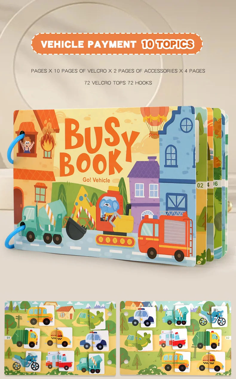Montessori Baby Busy book My First Quiet Book Paste Early Learning Education Ty Children Toy Matching Game for Babies 2 3 Years