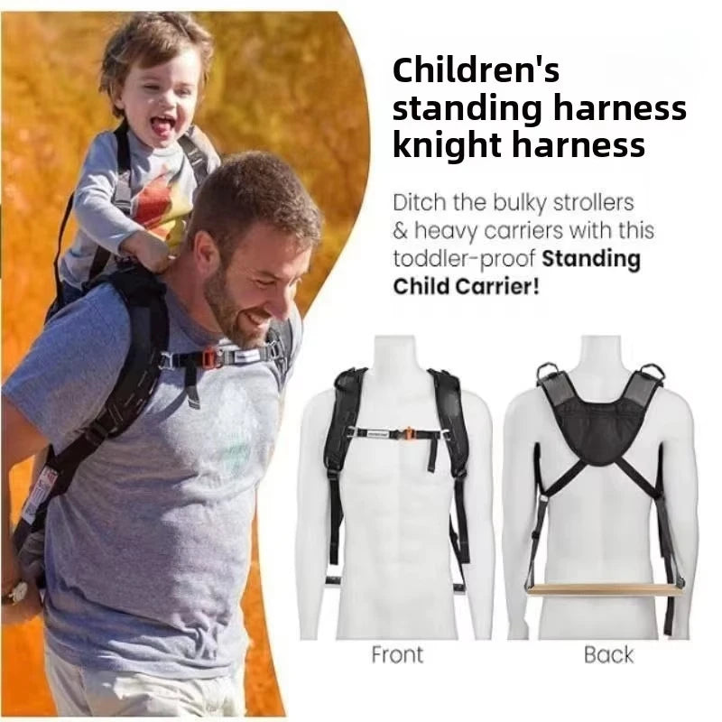 Ergonomic Baby Carrier with Standing Assist Footrest Outdoor Hiking Backpack Front Facing Carrier Infant Toddler Parent Hands