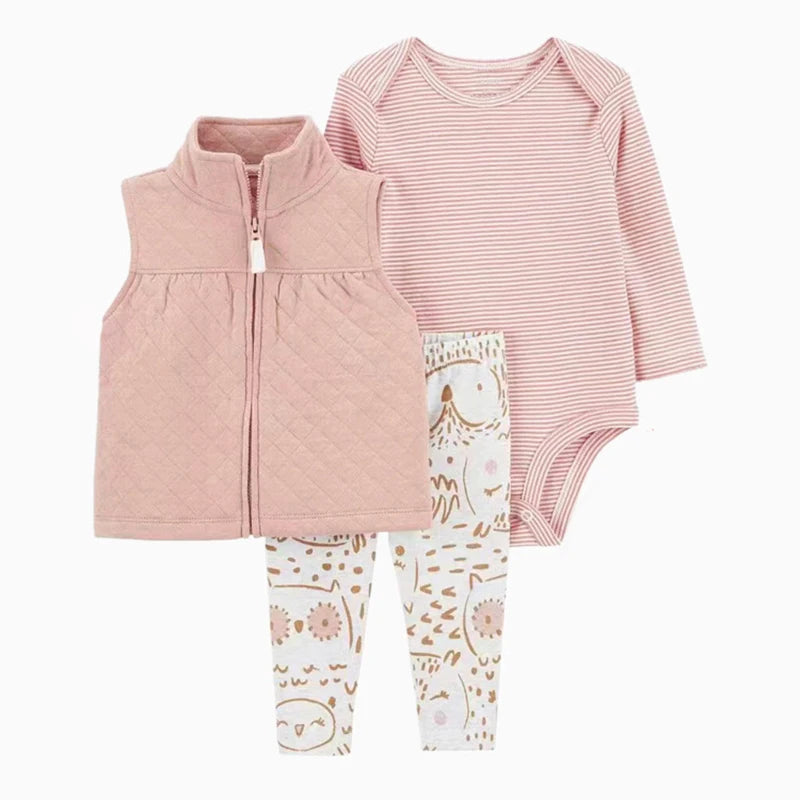 3pcs Baby Clothes Set for Newborns Toddler Girl Boy Clothes Hooded Jacket Trousers + Bodysuits 3pcs Child Sets Infant Outfits