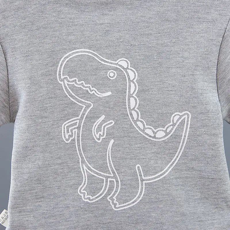 New Summer Outfits Baby Boys 9 To 12 Months Dinosaur Printed Turn-down Collar T-shirts Tops and Shorts 2PCS Infant Clothing Sets