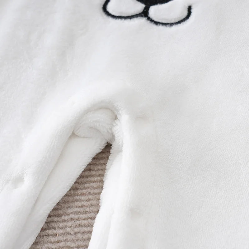 Baby Flannel Jumpsuit Winter Thick Warm Clothes Baby Cartoon Outdoor Clothes Cold Proof Snow Clothes