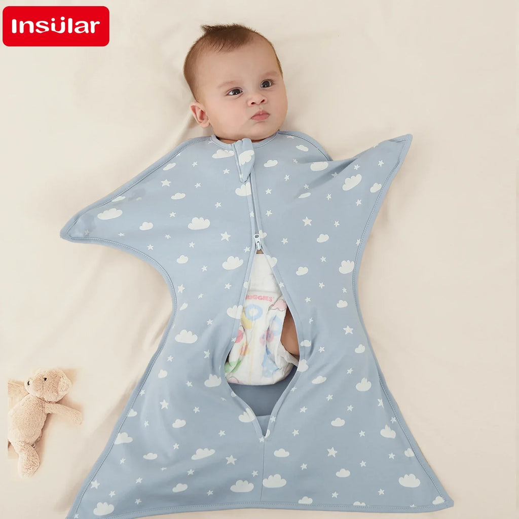 100% Cotton Soft Summer Thin Baby Sleeping Bag Newborn Swaddle Blanket Comfort Sleep Infant Wearable Blanket For 0-12 Months