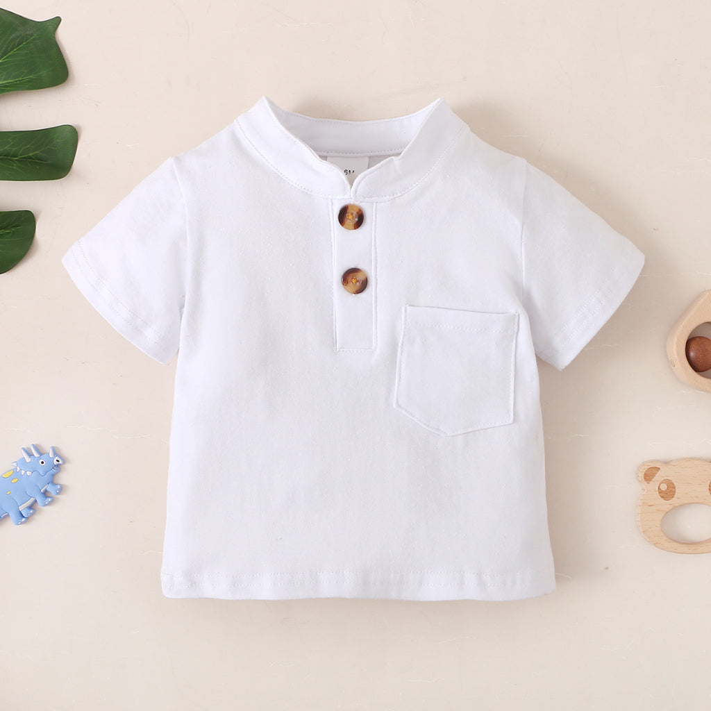 3-24 Months Infant Baby Boy Clothes Set White Short Sleeves T-shirt Shorts 2PCS Summer Daily Casual Outfit for Toddler Boy