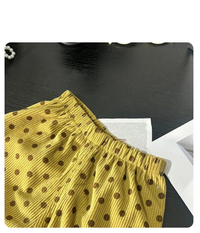 1 to 6 Years Spring Printed Casual Sweatpants Kids Girls Boys Corduroy Pants Loose Design Soft Children Trousers