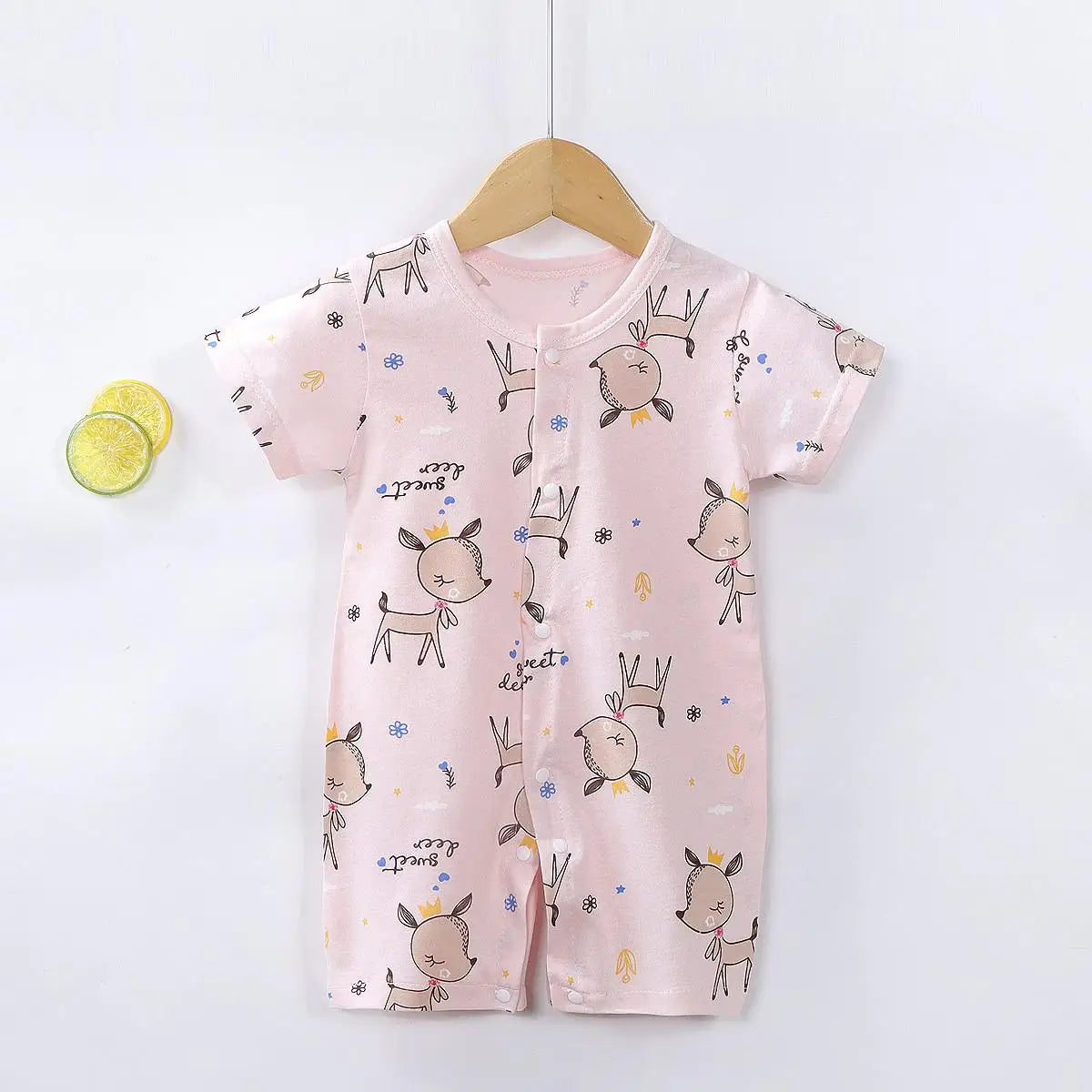0-24month Baby Clothes Summer Toddler Jumpsuit Printed Fashion Cute Infantil Costume Cotton Short Sleeve Climbing Clothes Onesie