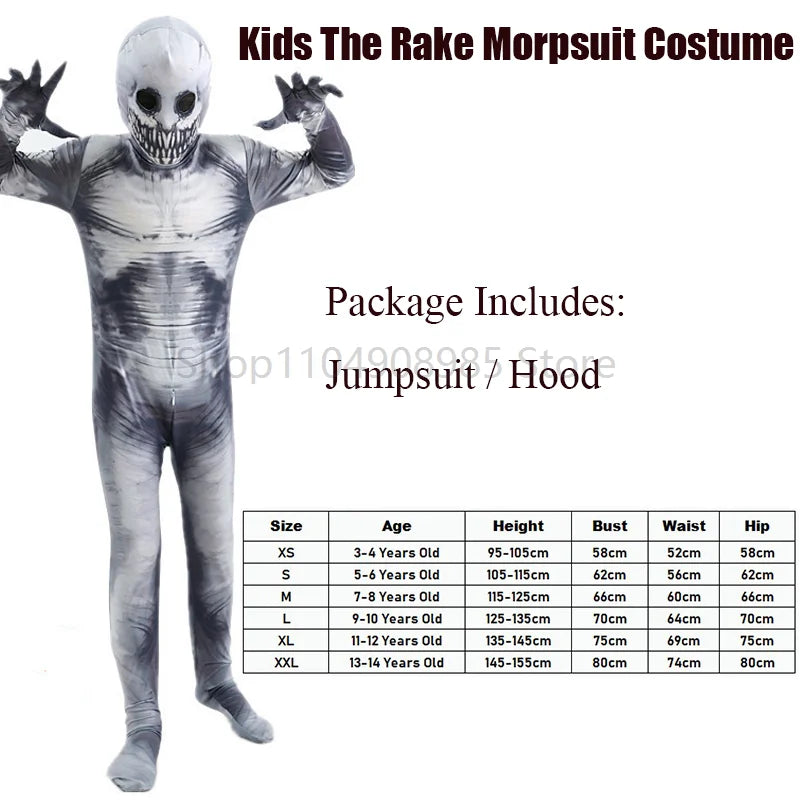Children Horror Onesie Halloween Printed Zipper Costume Kids Party Performance Costume Dress Up Carnival
