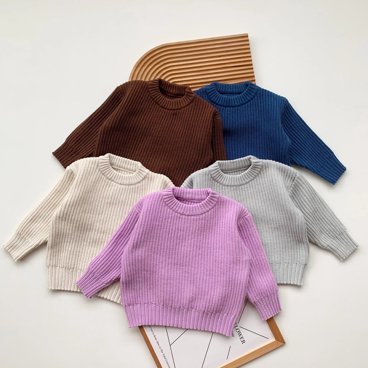 0-6Yrs Baby Boys Sweaters Spring Autumn Children Solid Color Basic Warm Knit Sweater Kids Girls Baby Pullover Sweaters Clothes
