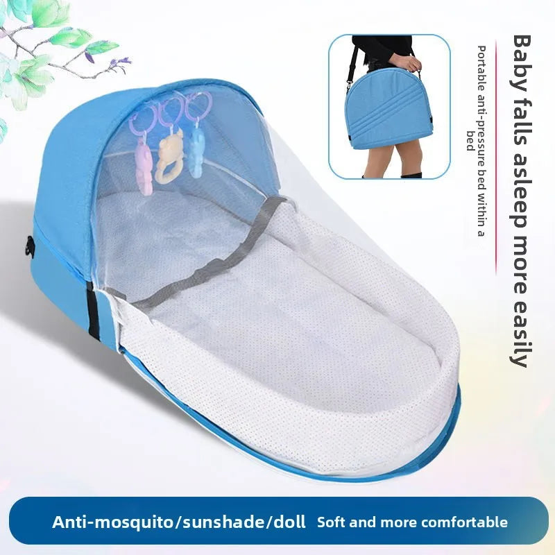 Portable Folding Anti-Crush Baby Bed Mid-Size Crib for Newborns Isolation Bionic Travel Baby Bed