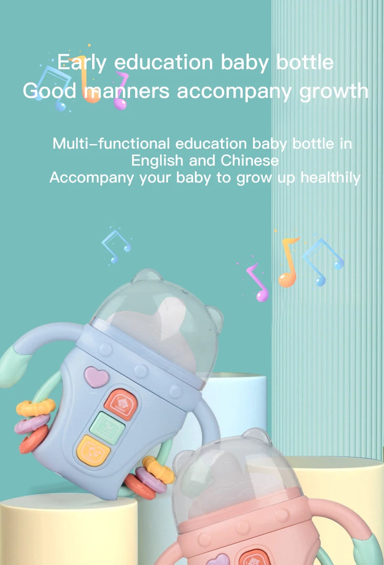 Baby Rattle Toy Musical Sensory Learning Toy with Music and Lights Pacifier Teething  for Toddlers Boys and Girls Gifts 0-24M