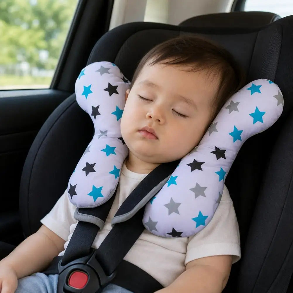 Baby U-shaped Neck Support Pillow Soft Cotton Travel Headrest for Car Seat Stroller Airplane Toddler Cushion for 0-3 Years Old