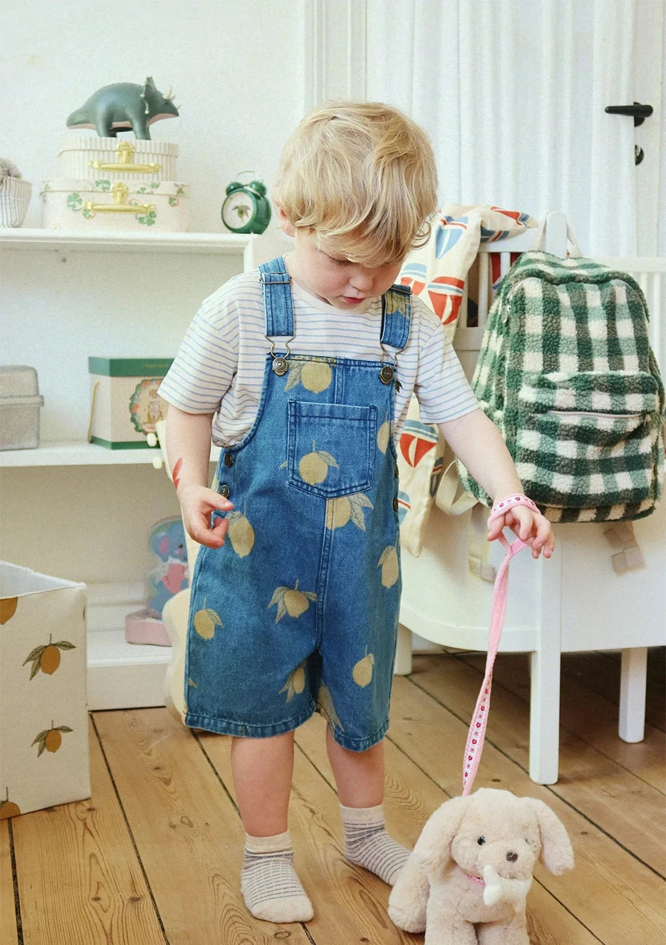 26 KS Toddler Girls Denim Overalls Boys Lemon Jacket Jeans Girl Cat Vest Dress Children Clothes Set Kids Fashion Outerwear Pants