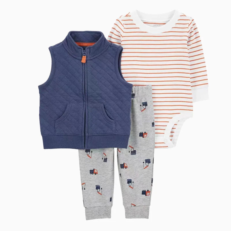3pcs Baby Clothes Set for Newborns Toddler Girl Boy Clothes Hooded Jacket Trousers + Bodysuits 3pcs Child Sets Infant Outfits