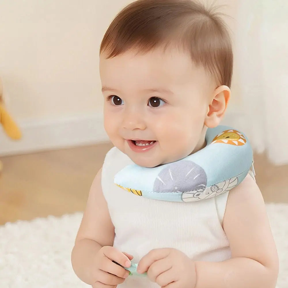 Cotton Baby Neck Support Pillow Curved Design Removable Pillowcase Baby Sleeping Pillow Soft Touch Hidden Zipper