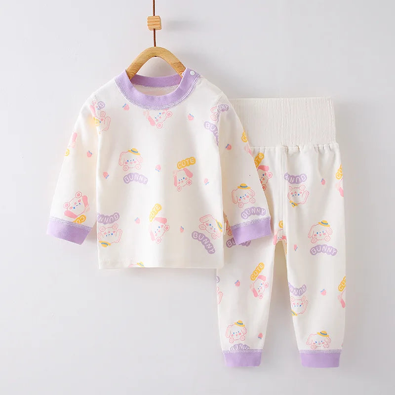 Children's 2-Piece Set Of Cotton Underwear Boneless A Baby Long-Sleeved Trousers Clothes Baby Clothing Homewear Pajamas Set